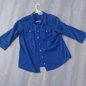 Dark blue button up shirt